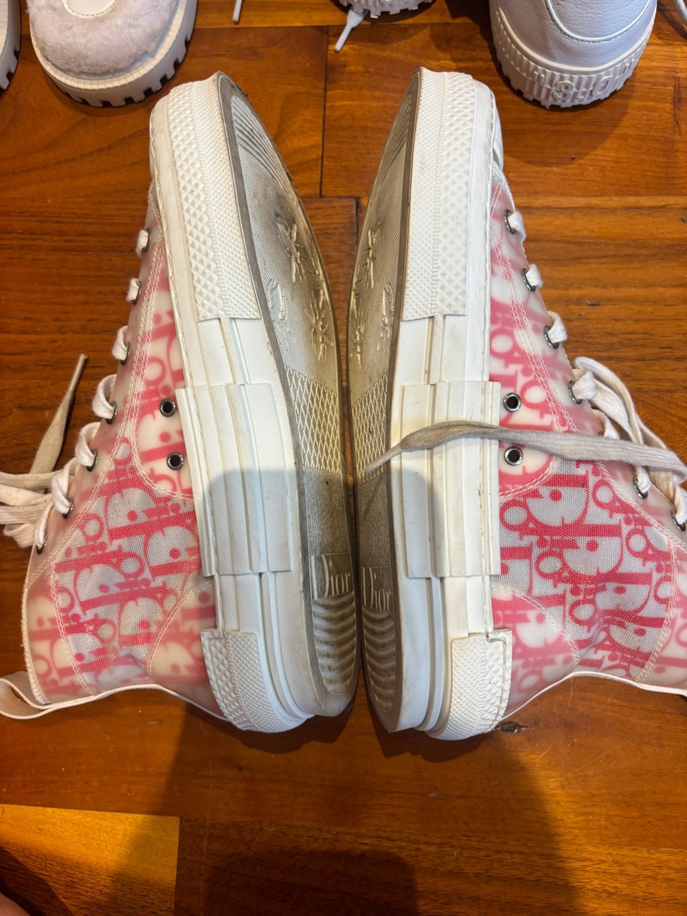 Dior Pink Monogram High-Top Sneakers - Picture 3 of 5